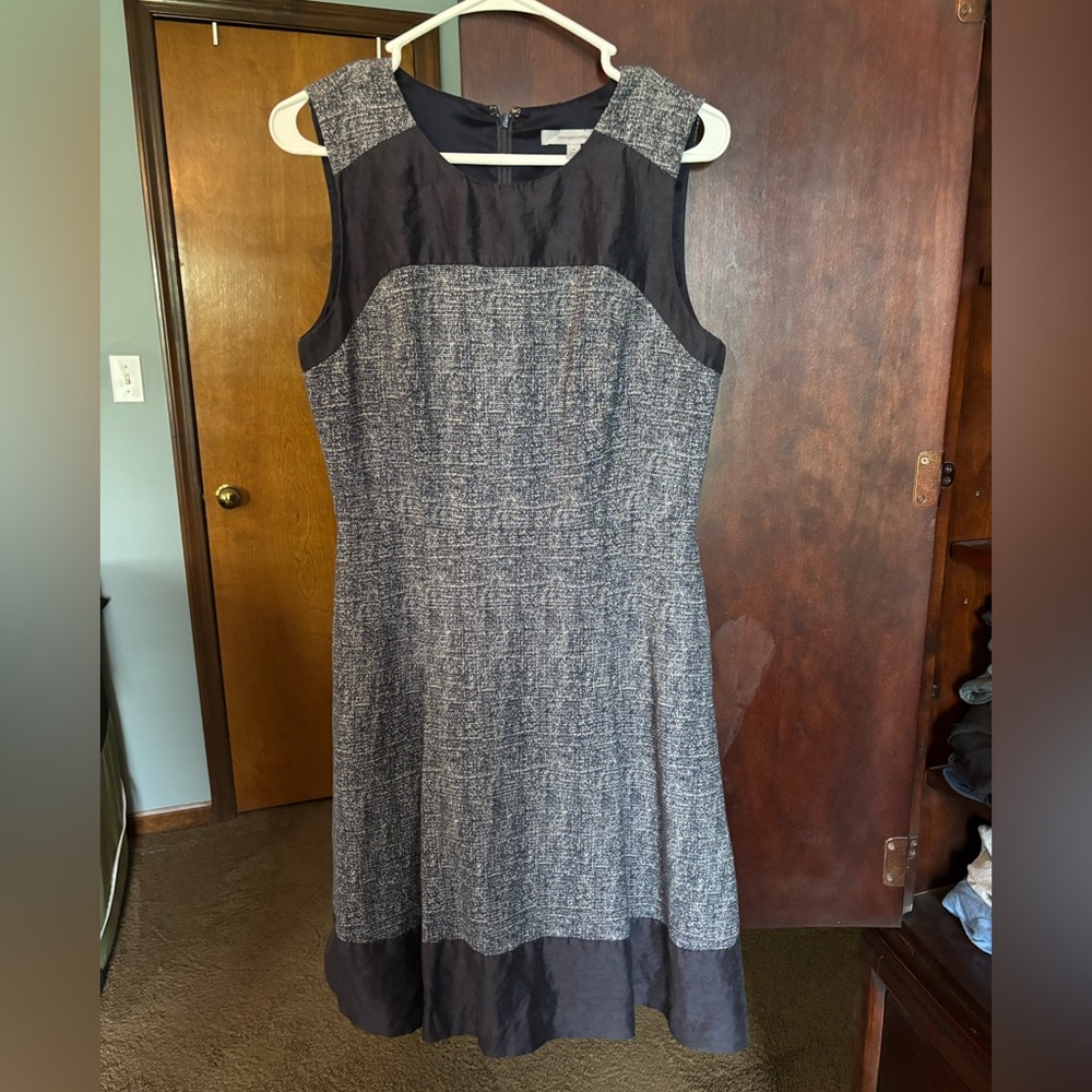Classiques Entier Navy Blue  and White  A-line Dress
